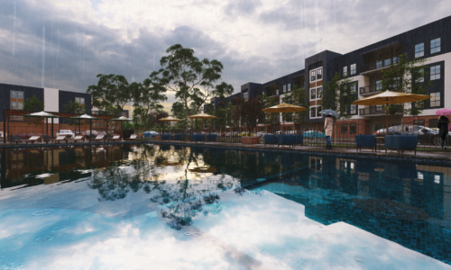 architectural rendering studio animation visualization services design Idea exterior Façade landscape residential company pool apartment Mumbai Maharashtra India Jaipur Rajasthan Pune Maharashtra