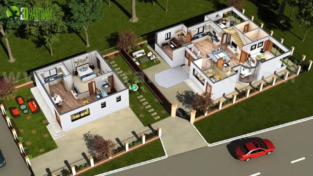 3d site floor plan rendering design architectural rendering studio company site plan Jamnagar Ludhiana