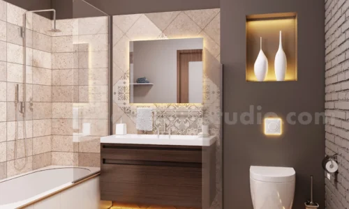 Contemporary Bathroom Decor Style Interior Design for Home by Architectural Animation Services Amgachhi India