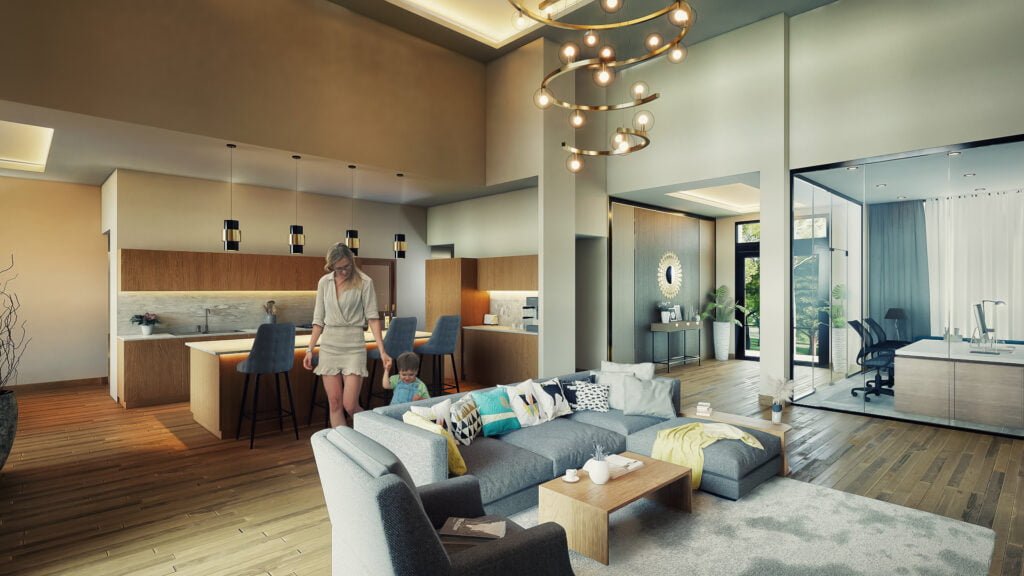 architectural company firms agency visualization animation studio services design rendering interior modern living room Mumbai Maharashtra