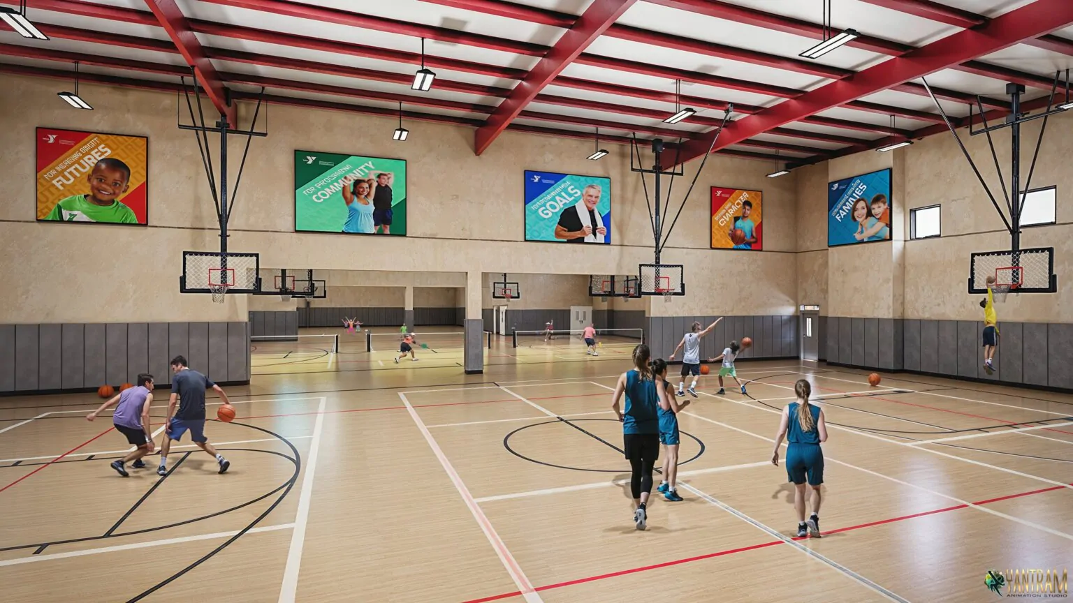 Elevate Your Space To 3d interior modeling companies Crafting Dynamic Indoor Venues for Exercise and Sports Mumbai India