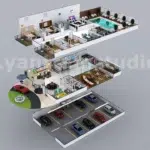 Hotel Style 3D Interior Floor Plan Design Concept 3 story 3 floor 5000 sq ft firms company services architectural Pune