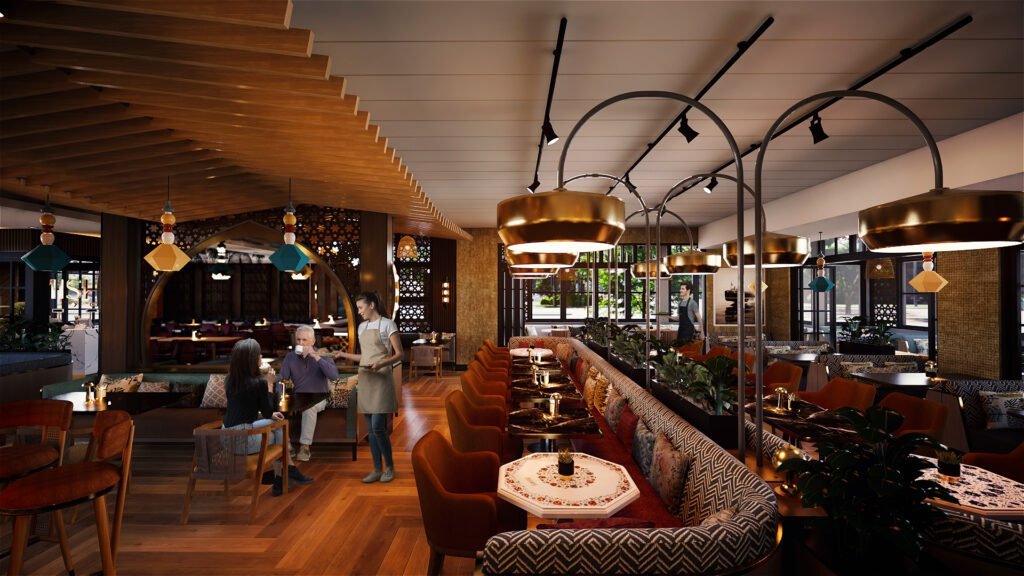 How Lighting and Seating Define Ambiance A 3D Interior Rendering Company's Guide to Restaurant Design Hyderabad india