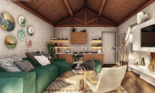 Jungle Villa Oasis Exploring Our Latest 3D Interior Design Project in india