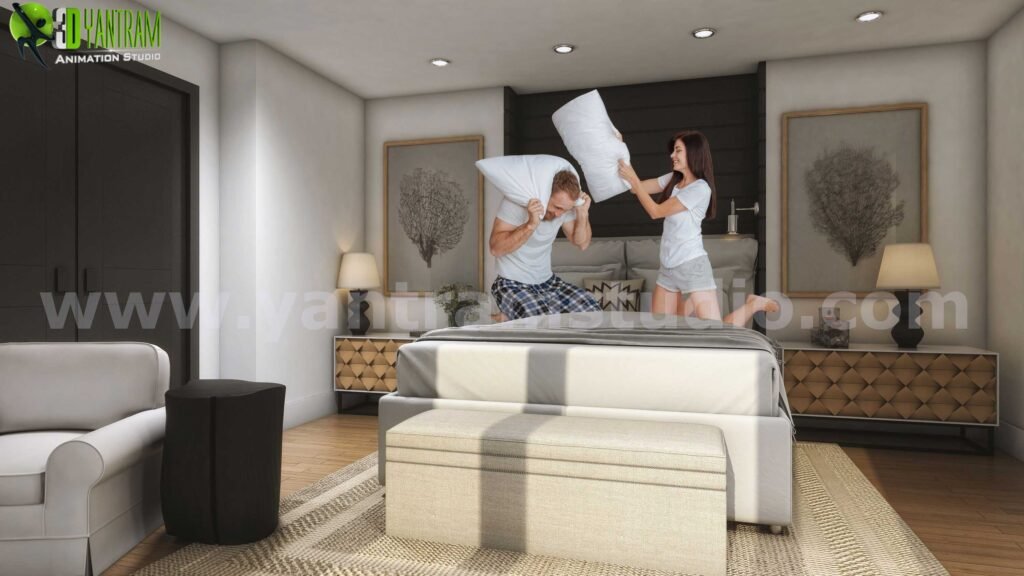 architectural bedroom design home plans developed by 3d interior modeling india