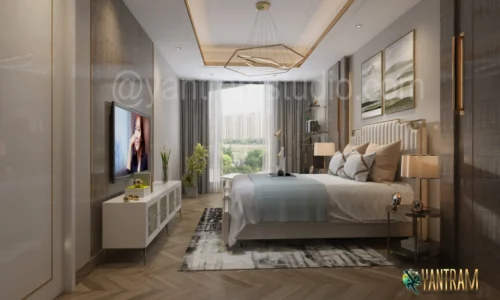master bedroom2 3D Architectural Rendering Services india
