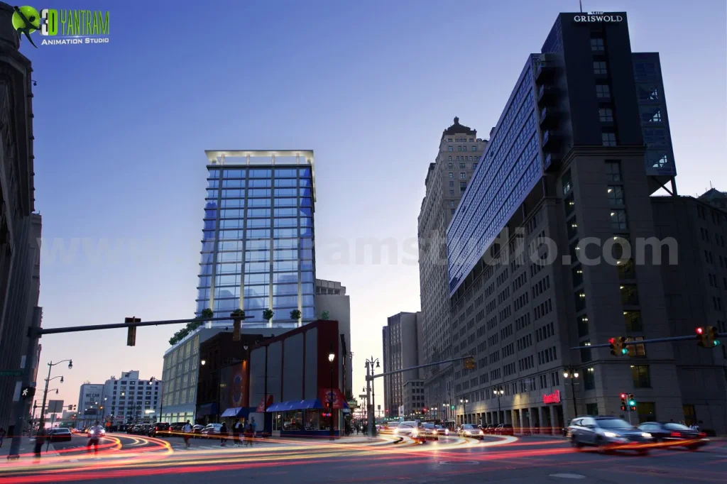 night view design commercial building design ideas india