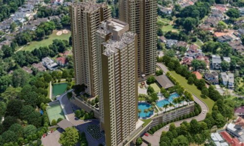 3d architectural walkthrough services​ rendering desing studio india ahmedabad bird view hi rise building