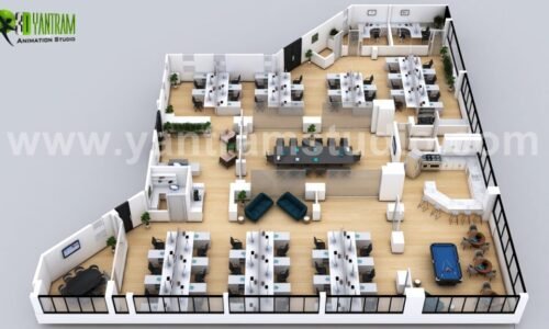 3d floor plan design of modern Office in Newark NewYork 2 1024x576