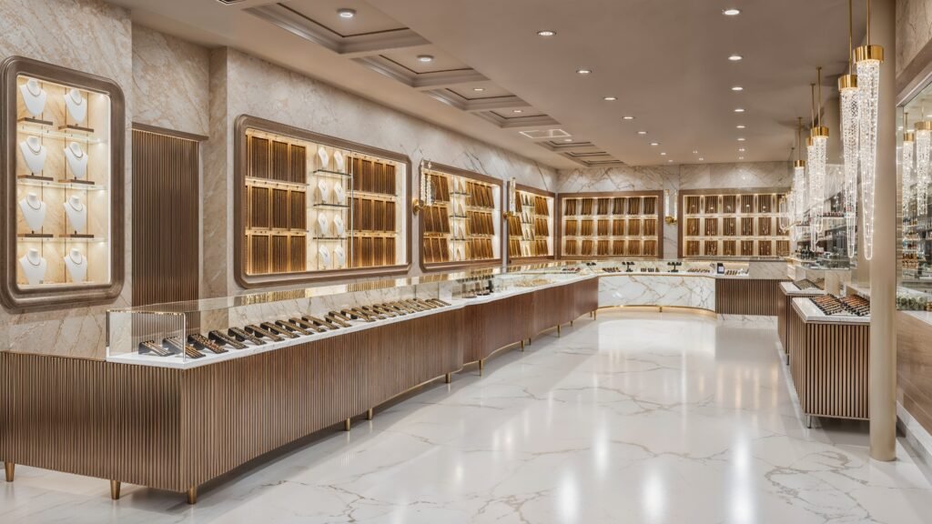 Gems of Design Architectural Interior Company Crafts Stock Arrange Brilliance for Jewellery Shop