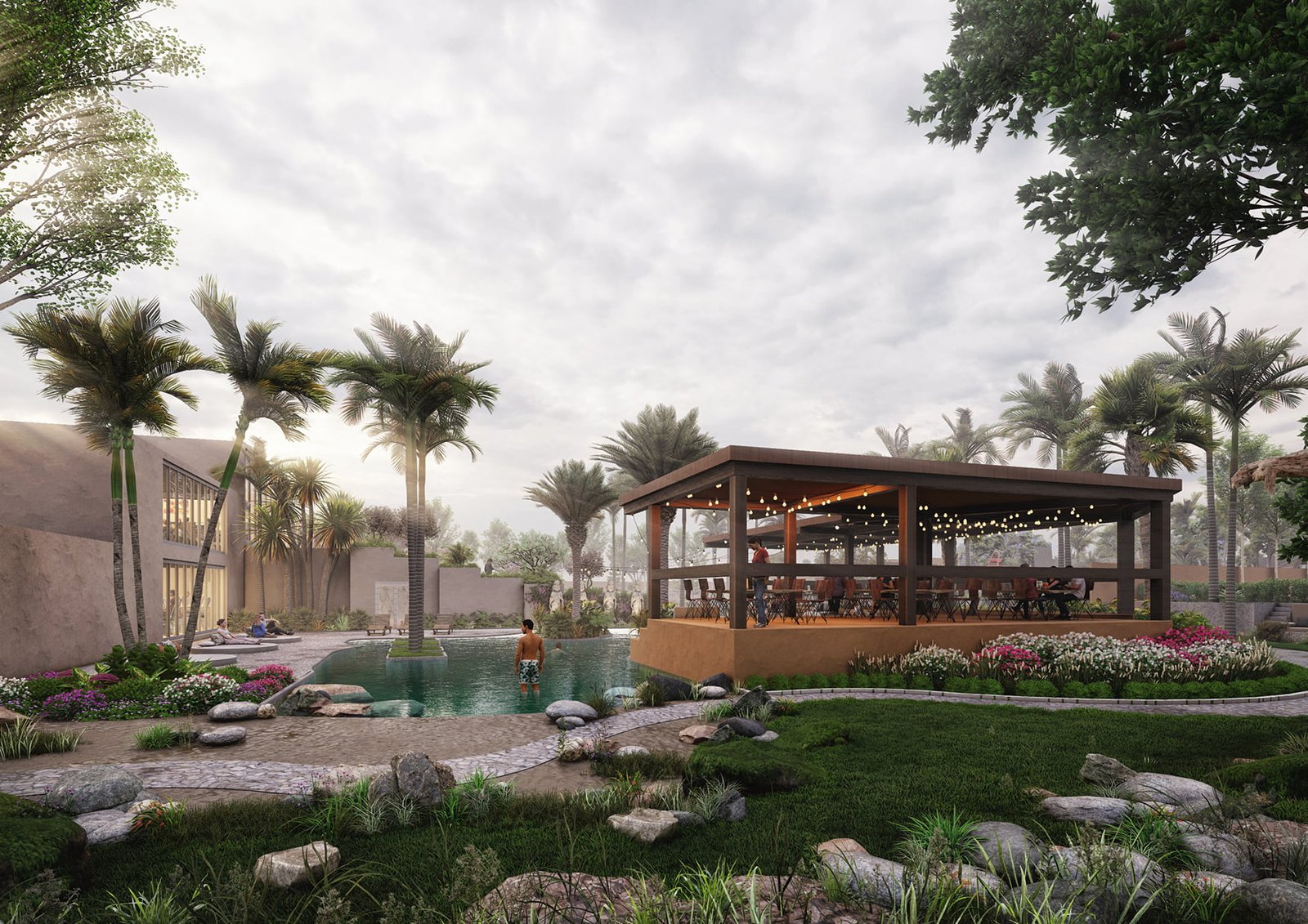 Immersive Oasis Unveiling Pool View and Garden Designs with Our 3D Exterior Design Studio