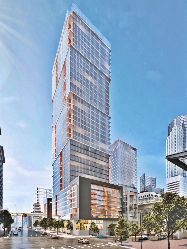 hi rise offices view design commercial building ideas 3D architectural Animation Studio rendering 768x1024