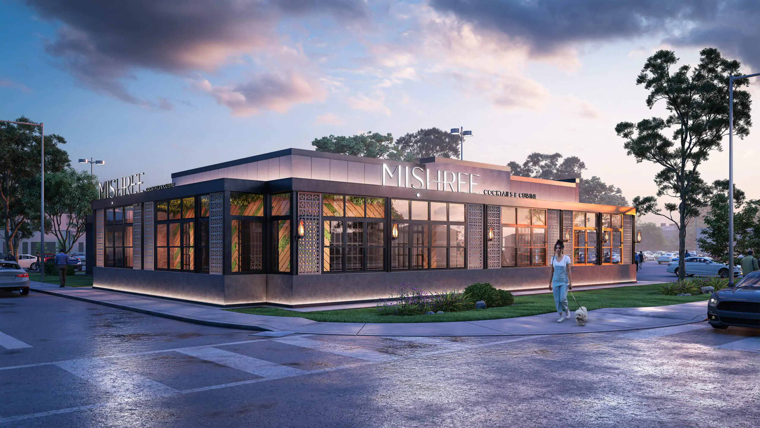 night view architectural company companies firms agency visulization animation restaurant bar rendering studio services design parking garden exterior scaled.jpg