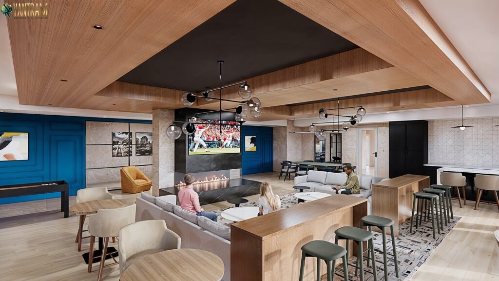 Gaming Oasis Transforming Your Home with 3D Rendered Game Room and Living Designs