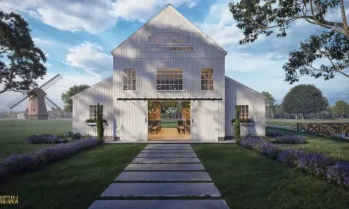 front yard architectural rendering animation Barnhouse exterior Barndominium landscape visualization 3D modelling companies firms design services view idea 1 1536x864.jpeg